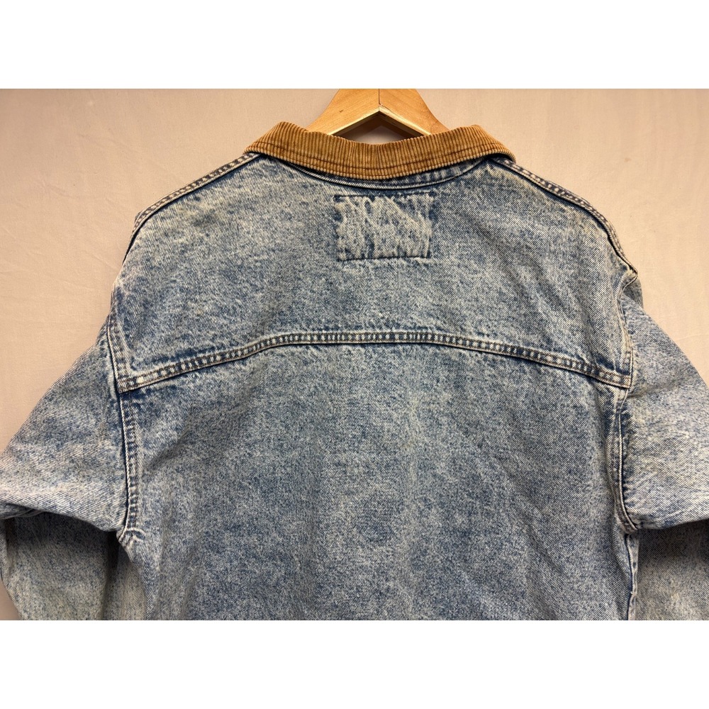 Lee‎ Chore Coat Jacket Mens Blue Denim Cotton Corduroy Collar Pocket Vintage - Picture 4 of 16